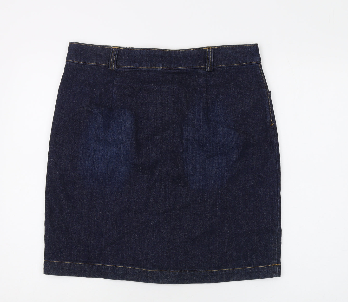 Joules Women's Blue Denim Skirt Size 14 Casual Pencil