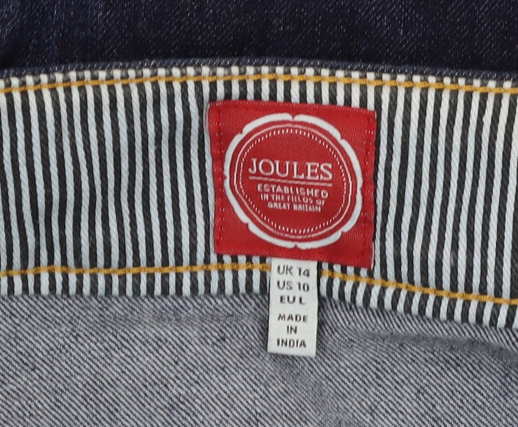 Joules Women's Blue Denim Skirt Size 14 Casual Pencil