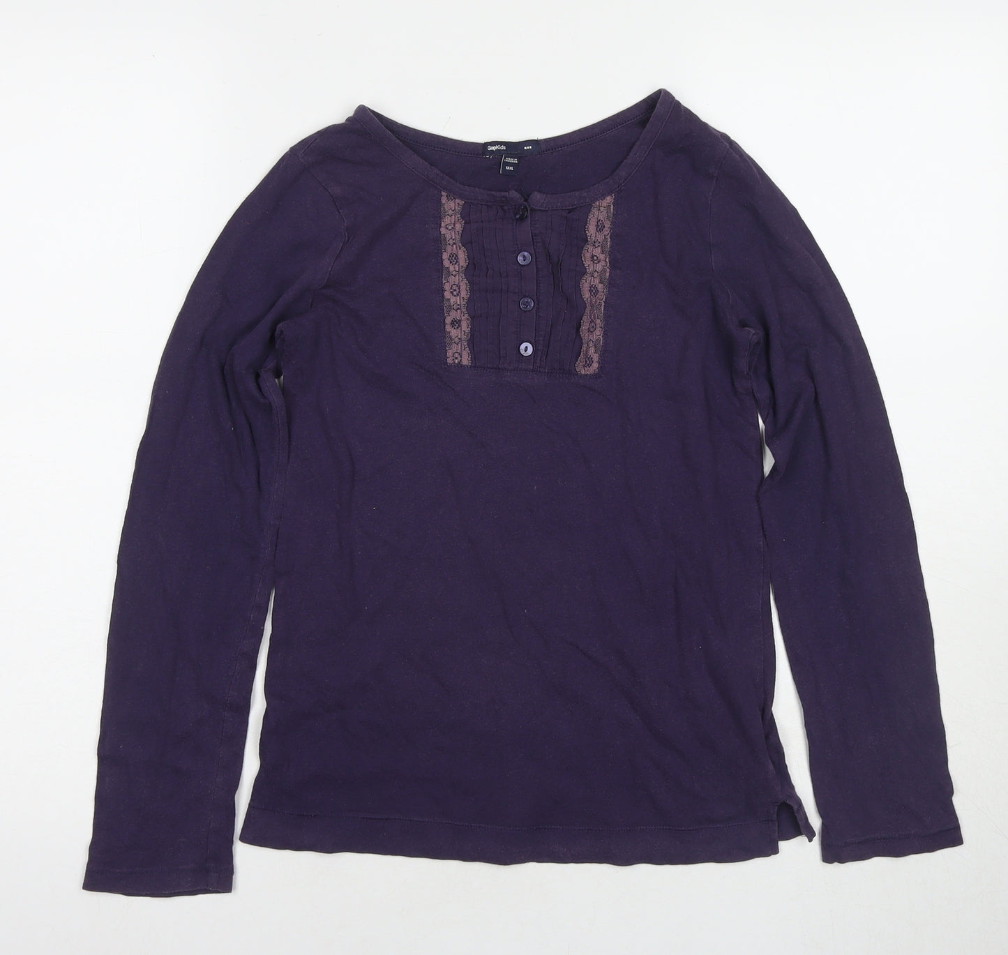 GapKids Girls Purple Henley T-Shirt 13-14 Years