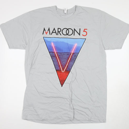 American Apparel Men's Grey Maroon 5 Music T-Shirt XL