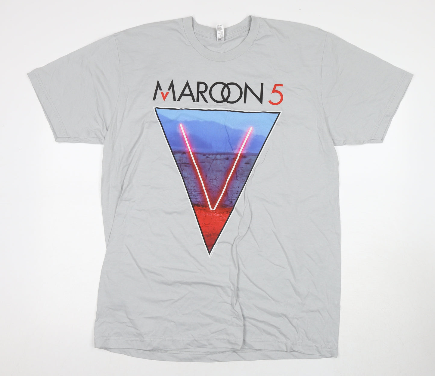 American Apparel Men's Grey Maroon 5 Music T-Shirt XL