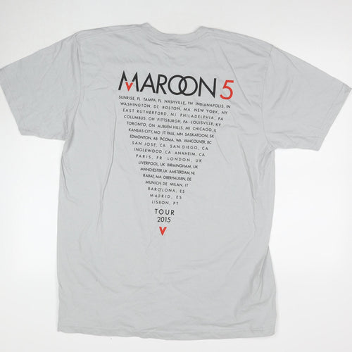 American Apparel Men's Grey Maroon 5 Music T-Shirt XL