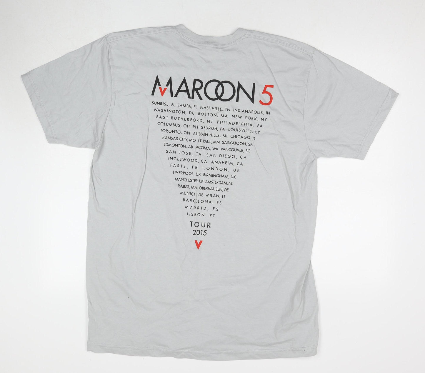 American Apparel Men's Grey Maroon 5 Music T-Shirt XL