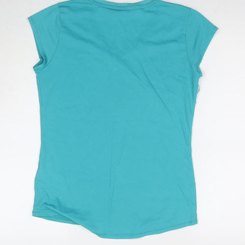 LA Gear Women's Blue V-Neck T-Shirt - Size 14