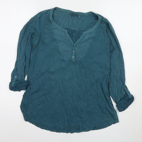 FatFace Women's Blue Tunic Blouse, Size 12, Cotton