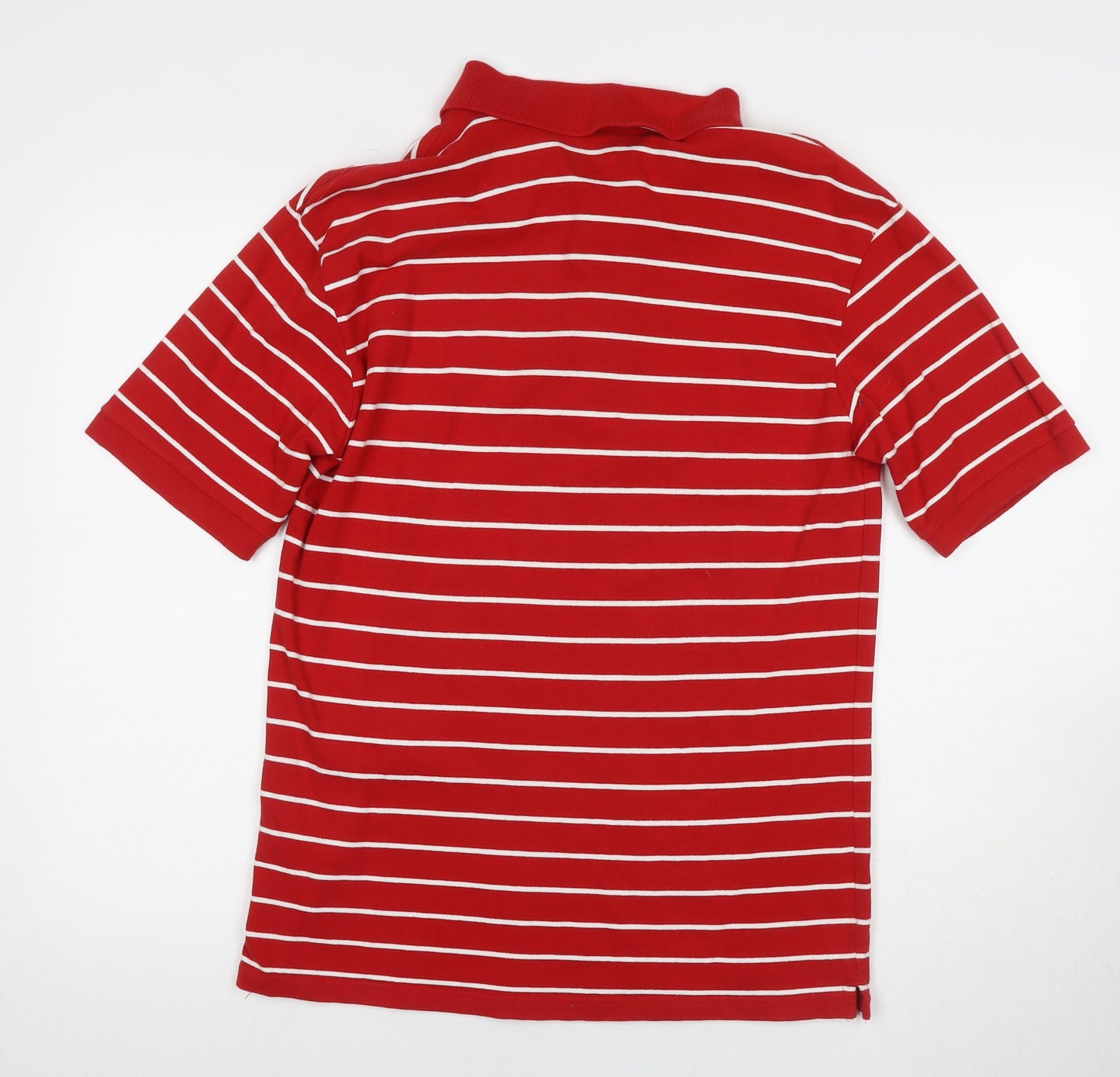 Marks and Spencer Men's Red Striped Polo Shirt, S