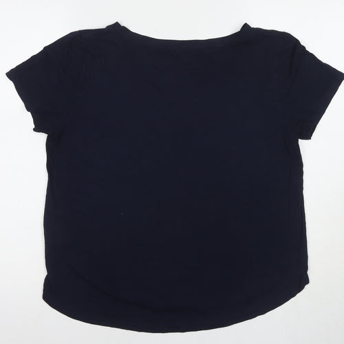 Oasis Women's Blue Crew Neck T-Shirt Size L