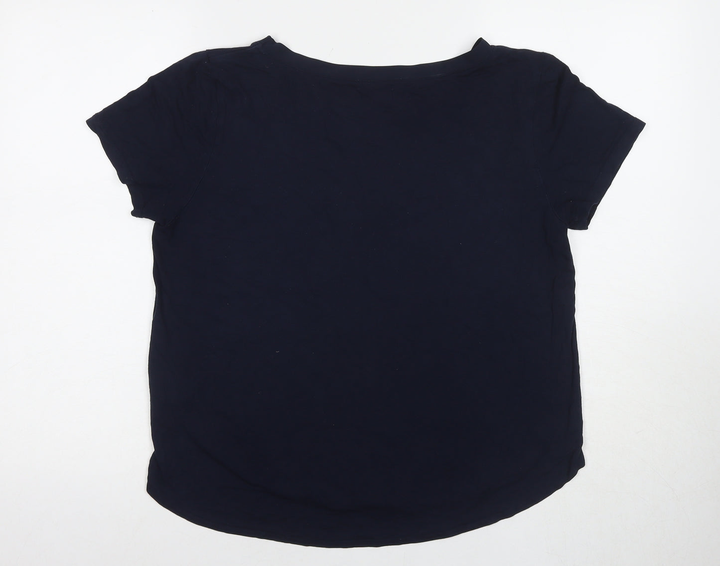 Oasis Women's Blue Crew Neck T-Shirt Size L