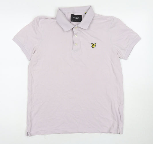 Lyle & Scott Men's White Polo Shirt M Logo Casual