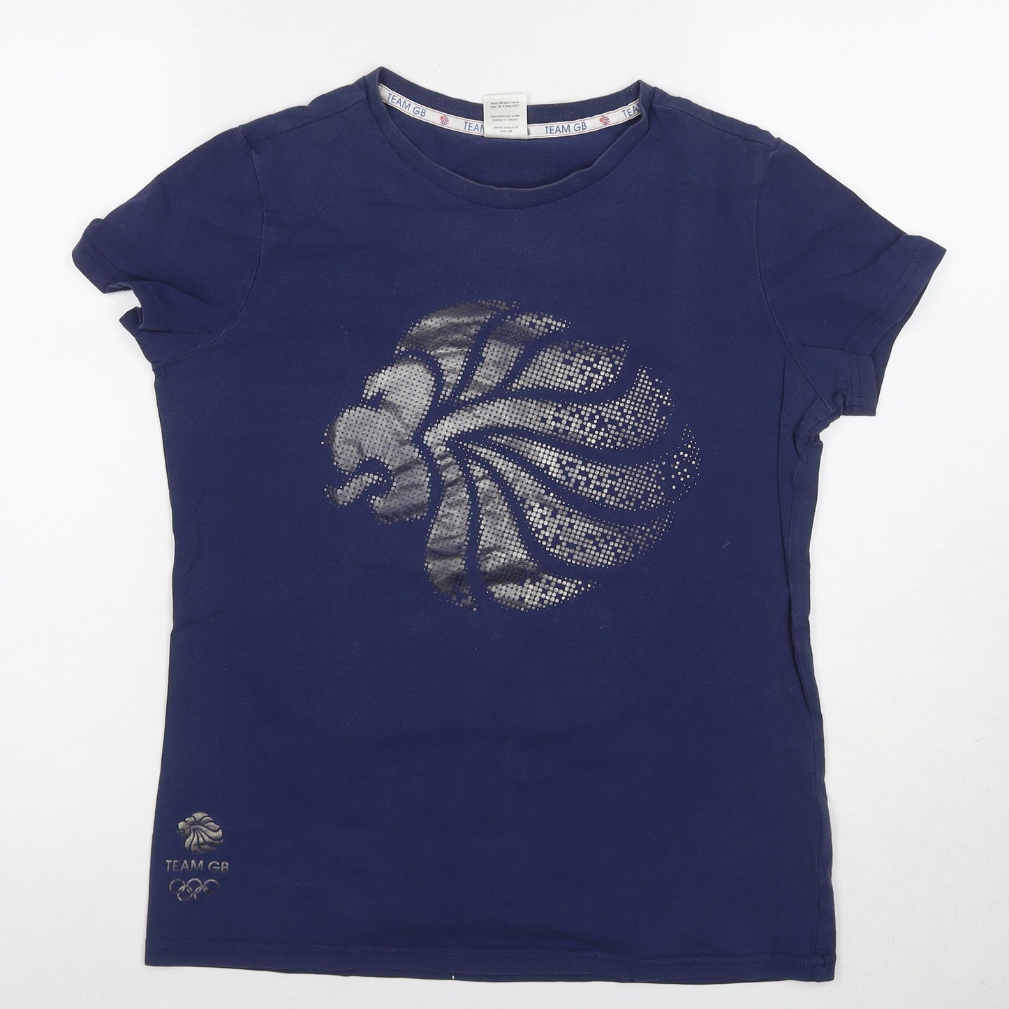 Team GB Women's Blue T-Shirt, Size 16, Sports Stret