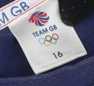 Team GB Women's Blue T-Shirt, Size 16, Sports Stret