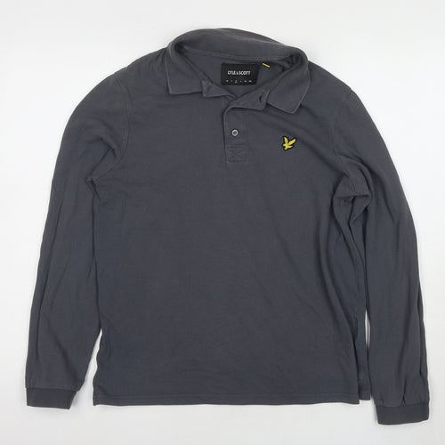 Lyle & Scott Men's Grey Long Sleeve Polo Shirt M