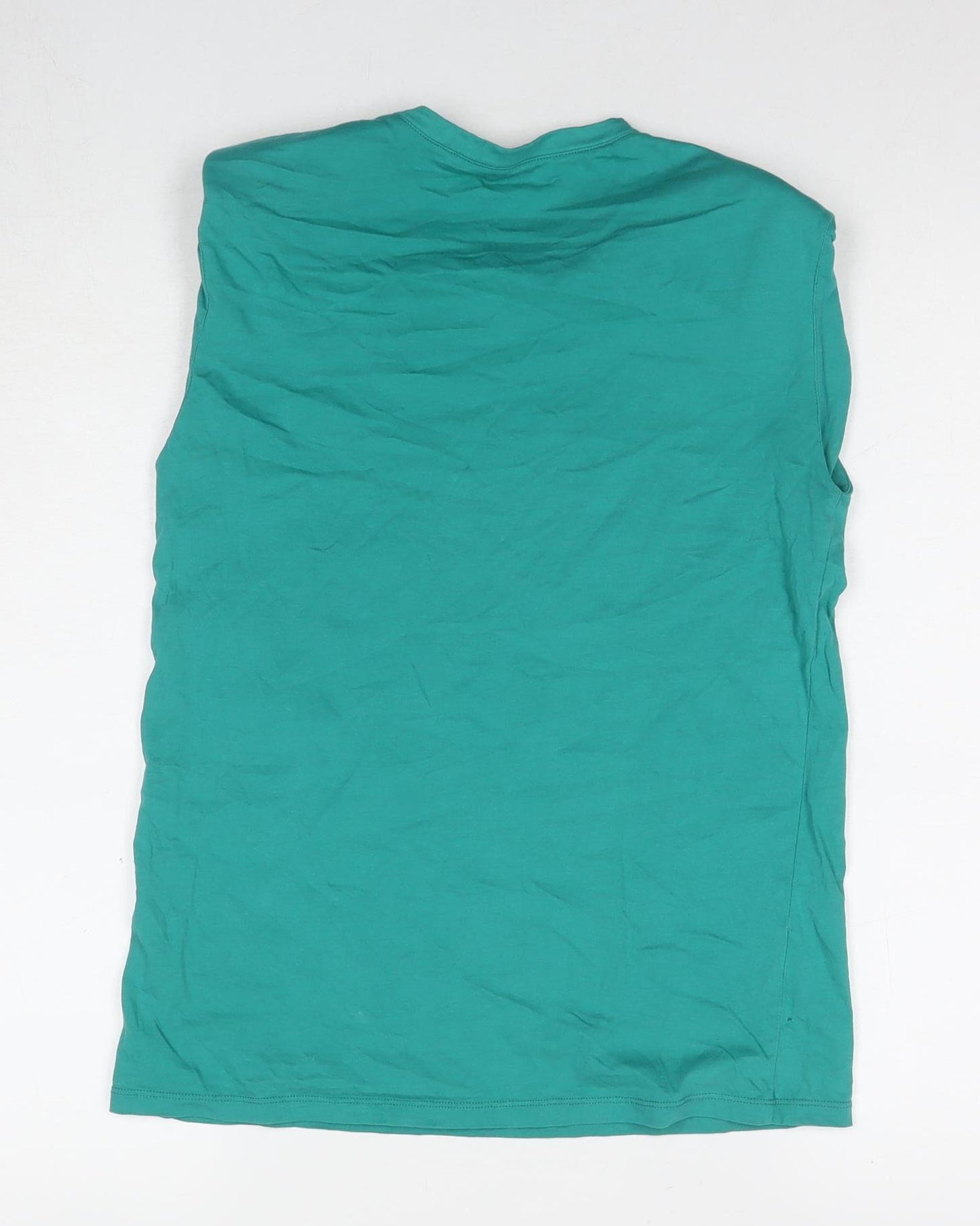 Massimo Dutti Women's Green Sleeveless T-Shirt Size S