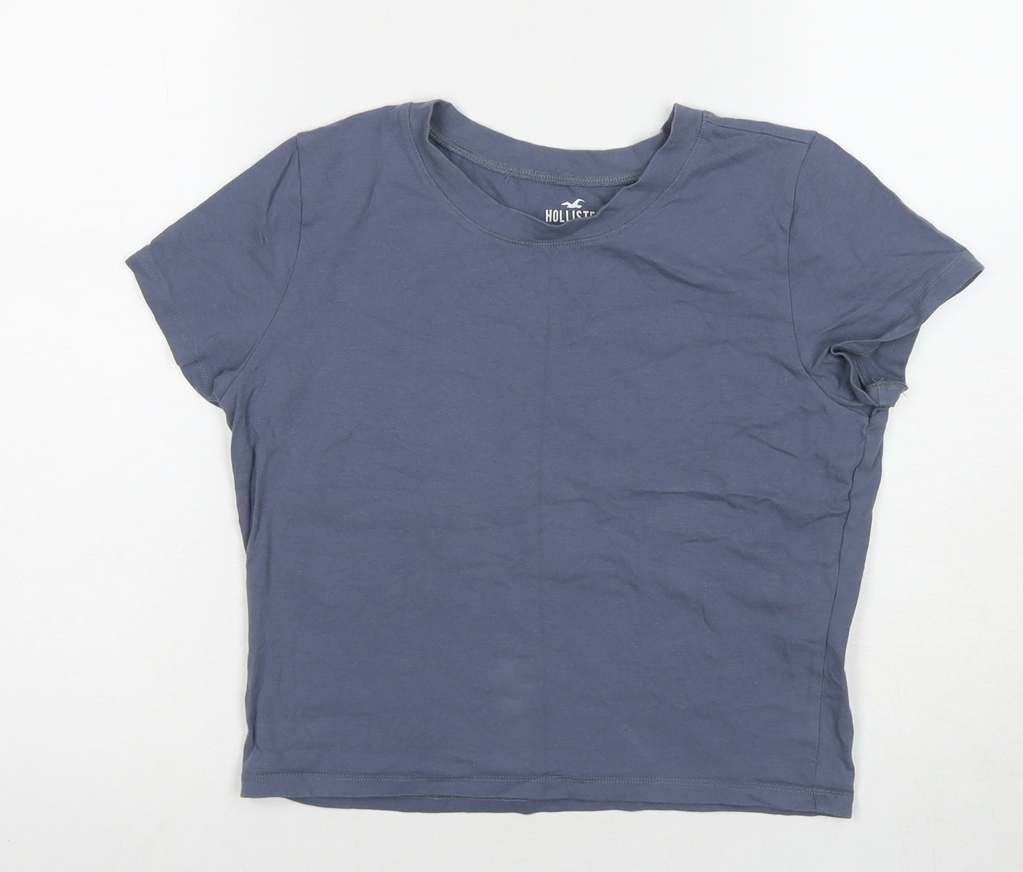 Hollister Women Blue M Basic Crew Neck T-Shirt