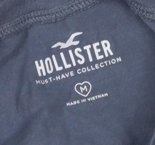 Hollister Women Blue M Basic Crew Neck T-Shirt