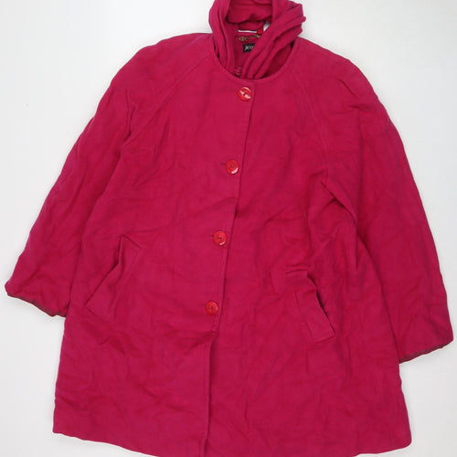 Jacques Vert Women's Pink Wool Blend Overcoat Size 16