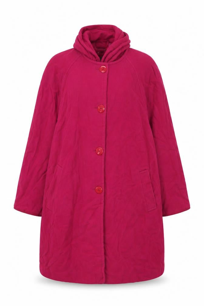 Front view of Jacques Vert Women's Pink Wool Blend Overcoat, size 16