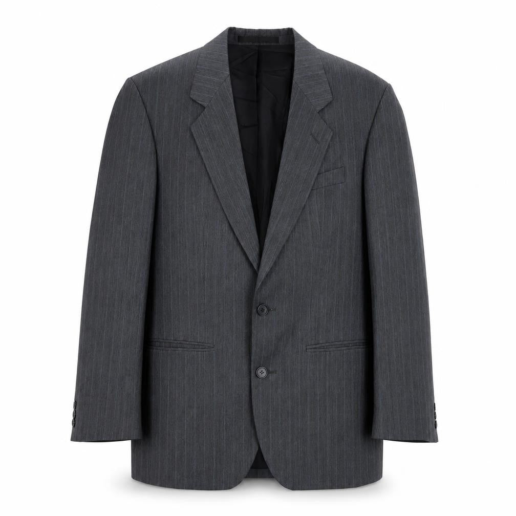 Front view of Marks & Spencer Men's Grey Striped Blazer 36R