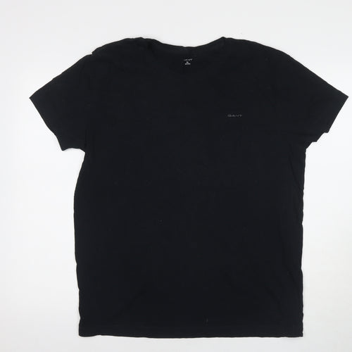 Gant Men's Black XL T-Shirt, Cotton, Crew Neck