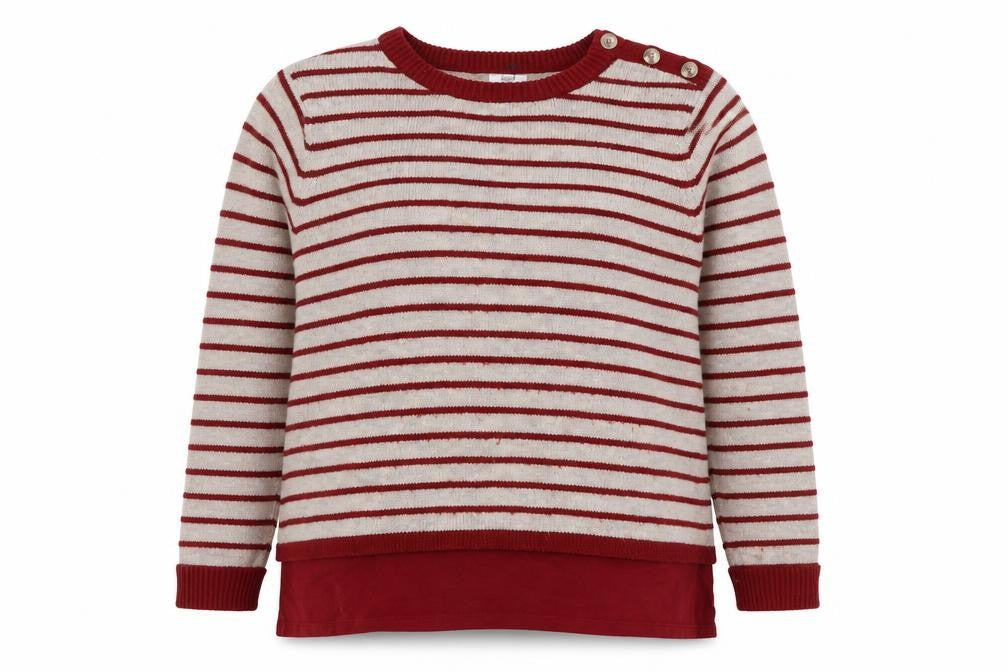 Front view of Coton Traders Women's Striped jumper