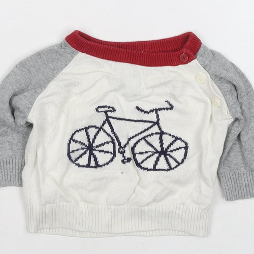 Baby Gap Unisex Grey Bicycle Pullover Jumper 0-3M