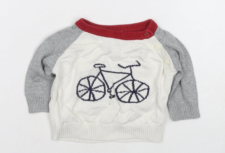 Baby Gap Unisex Grey Bicycle Pullover Jumper 0-3M