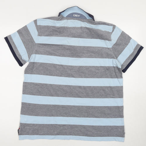 Crew Clothing Men's Blue Striped Polo L