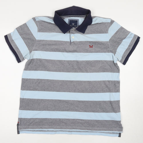 Crew Clothing Men's Blue Striped Polo L