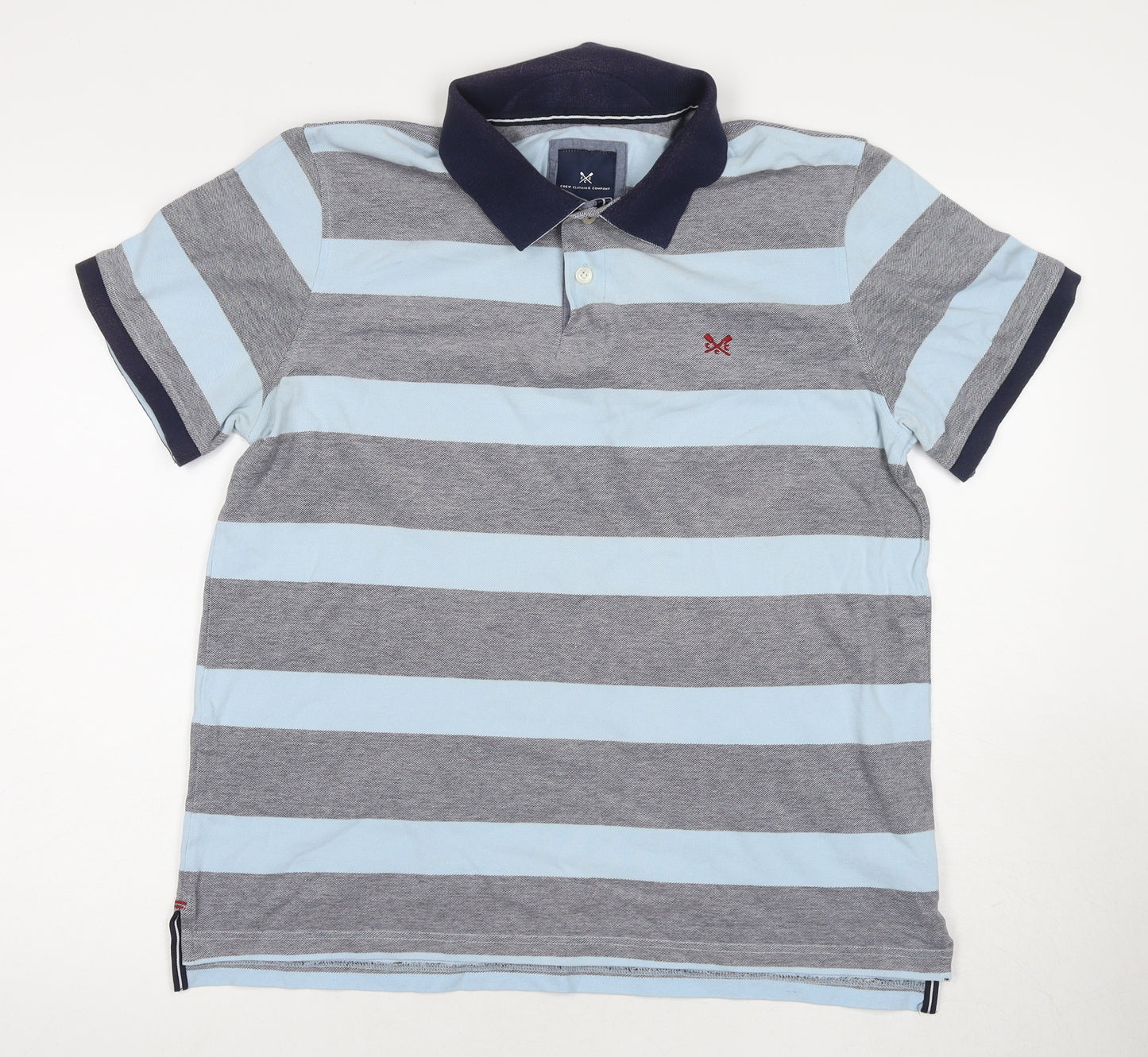 Crew Clothing Men's Blue Striped Polo L