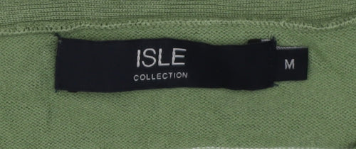 Isle Collection Women's Green Striped Pullover - M