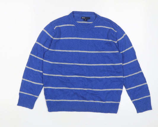 GapKids Blue Striped Boys Jumper, Size 7-8 Years, Pullover