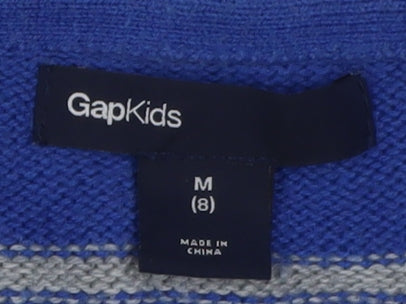 GapKids Blue Striped Boys Jumper, Size 7-8 Years, Pullover