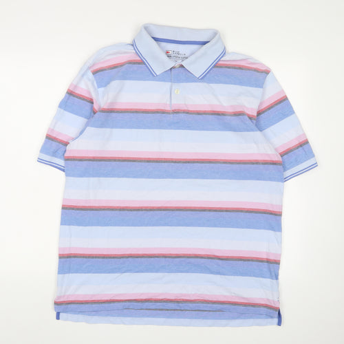 Marks and Spencer Mens Multicoloured Striped Polo L