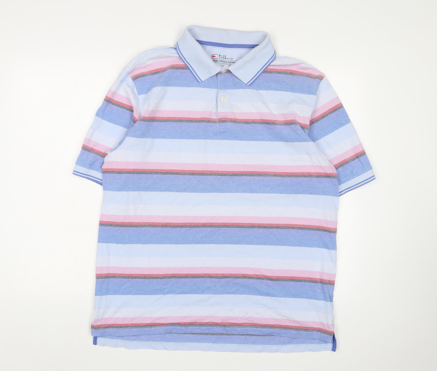 Marks and Spencer Mens Multicoloured Striped Polo L