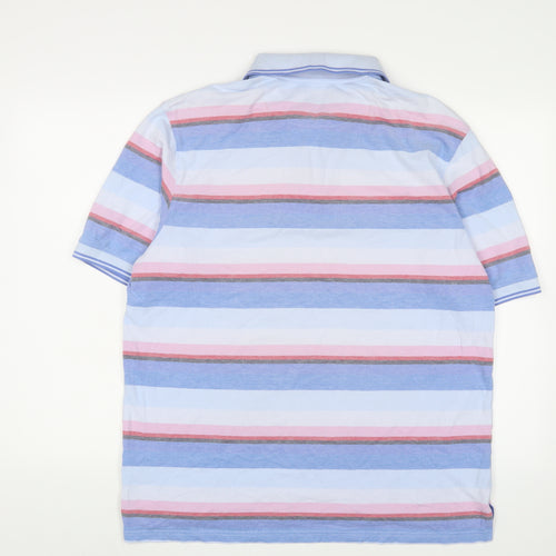 Marks and Spencer Mens Multicoloured Striped Polo L