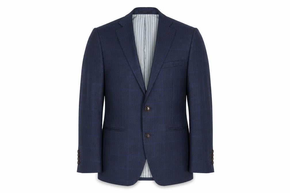 Front view of Benjamin Barker Men's Blue Slim Fit Blazer 44