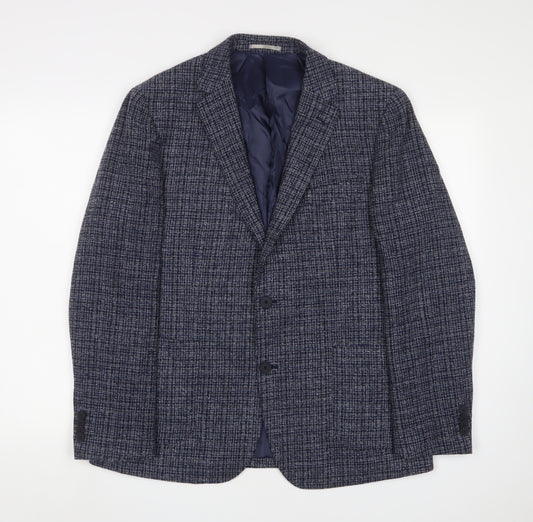 Richard James Men's Blue 42S Check Blazer