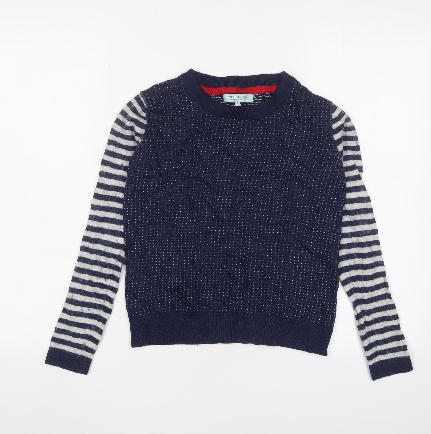 Dickins & Jones Women's Blue Striped Jumper - S