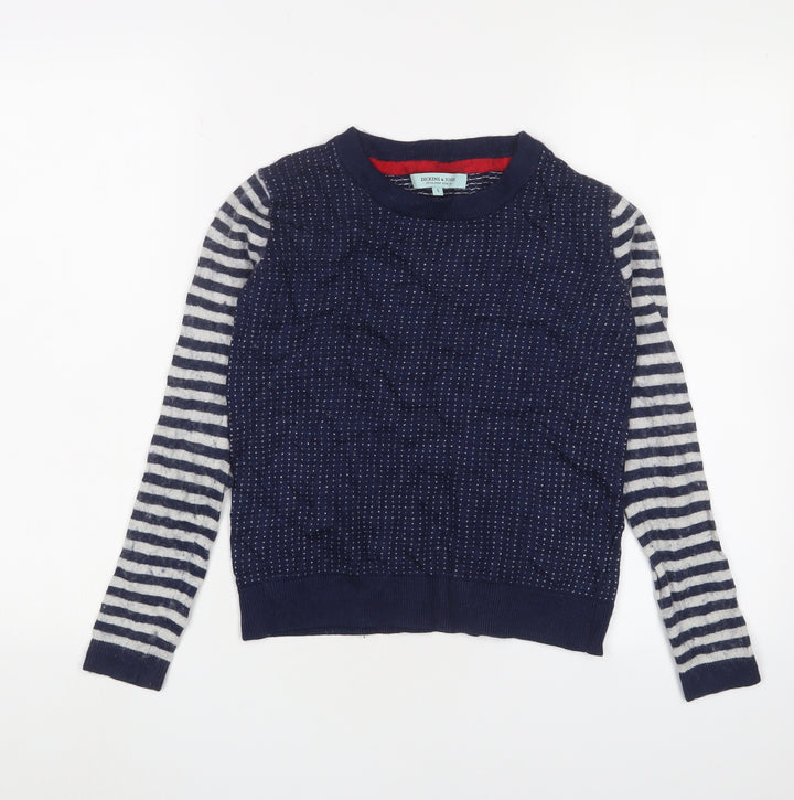 Dickins & Jones Women's Blue Striped Jumper - S
