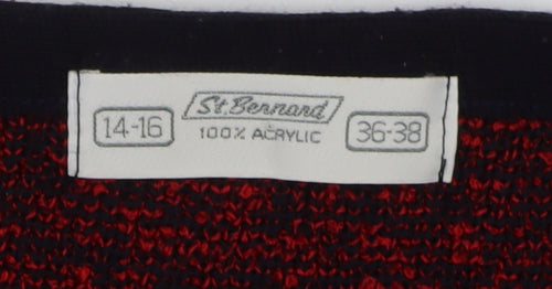 St Bernard Women's Red Checked Cardigan, Size 14-16