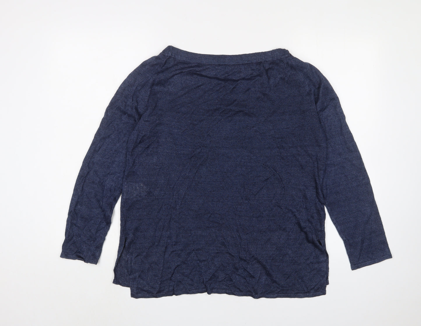 Luisa Cerano Women's Blue Pullover Jumper, Size 10 - Glitter Accents