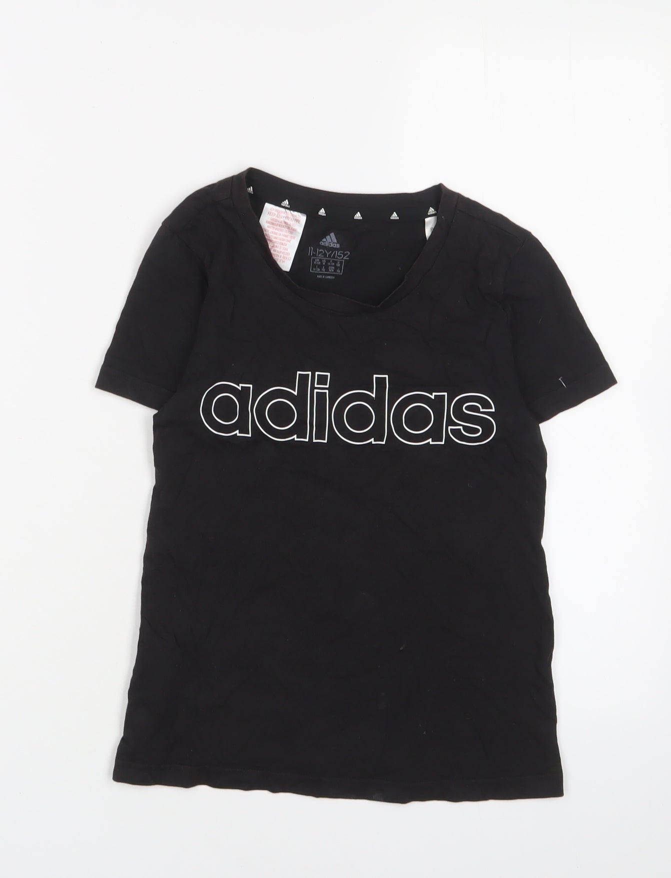 Adidas Boys Black Logo T-Shirt Short Sleeve