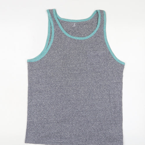 Gap Unisex Grey Tank Top M, Lightweight Casual Scoop Neck