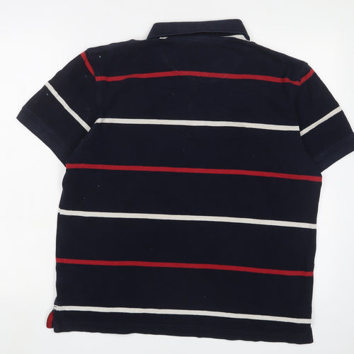 Stone Bay Men's Black Striped Polo M Collared Shirt