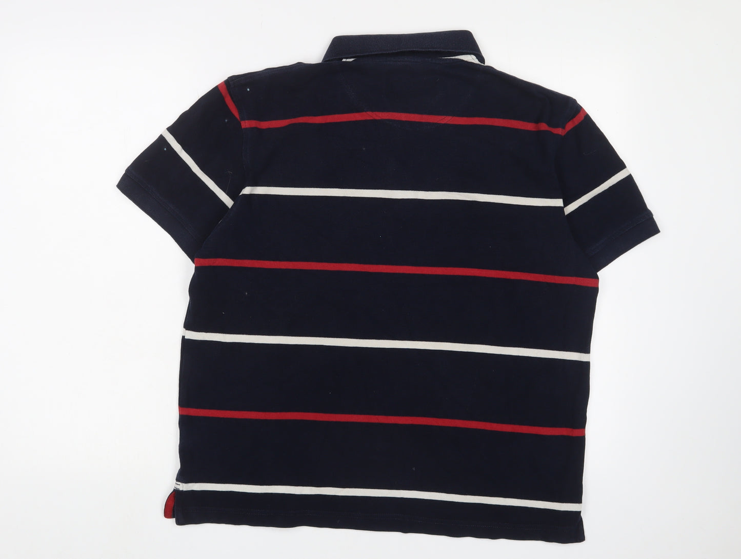 Stone Bay Men's Black Striped Polo M Collared Shirt