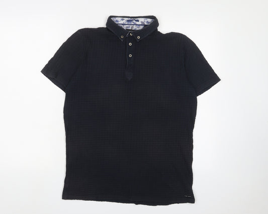 Guide London Men's Black L Polo Shirt Collared Casual