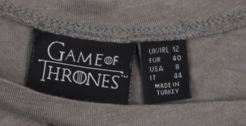 Game of Thrones T-Shirt Grey Unisex Adults Size 12