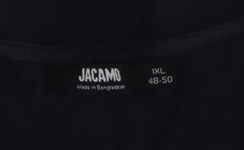 Jacamo Men's Black 1XL Cotton Polo Shirt