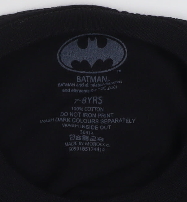 Batman Boys Black Graphic T-Shirt 7-8 Years