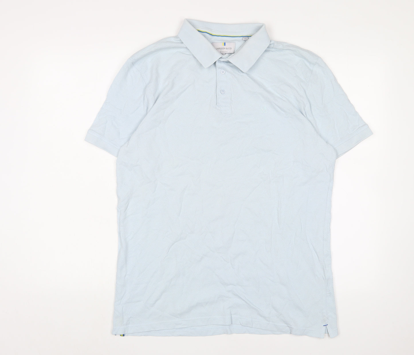 Larsson & Co Blue Men's Polo Shirt L Short Sleeve Cotton